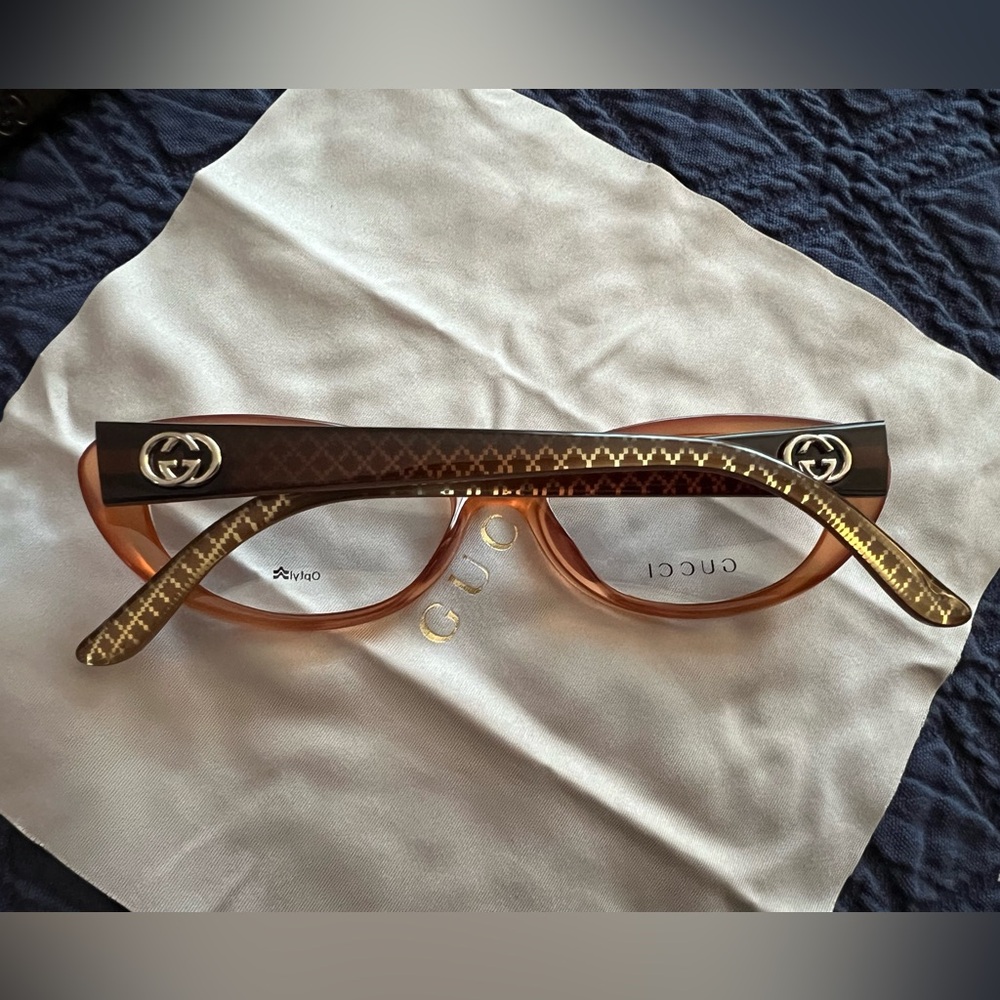 💃🏼 New Authentic Gucci Full Rim Butterfly / Cat Eye Brown Frames 3566 WD1 140 - Picture 2 of 16